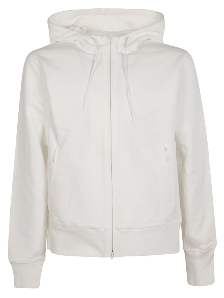 Y-3 Rear Logo Zipped Hoodie - WHITE