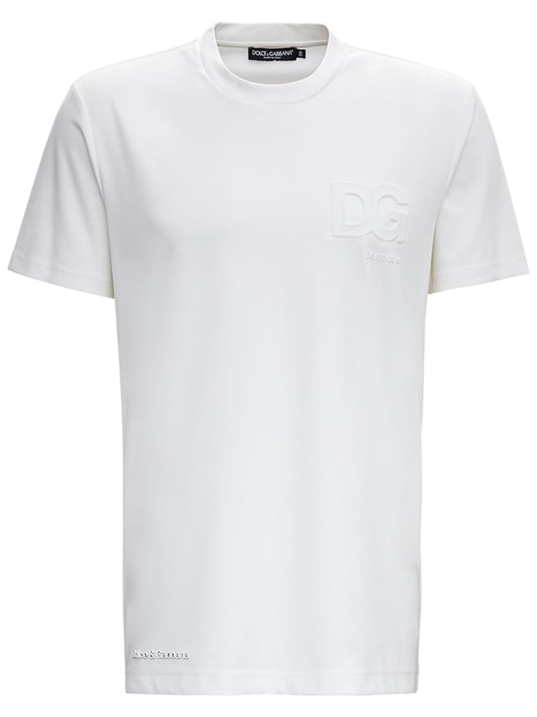 Dolce & Gabbana White Cotton T-shirt With Logo
