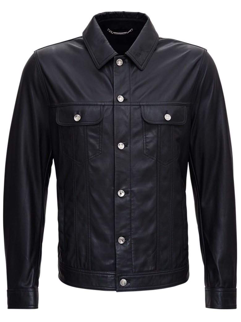 Dolce & Gabbana Black Leather Jacket - Black