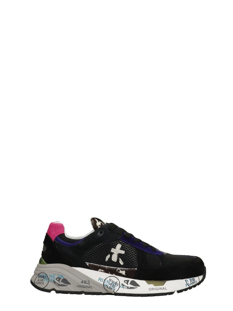 Premiata Mase Sneakers In Black Suede And Fabric | italist