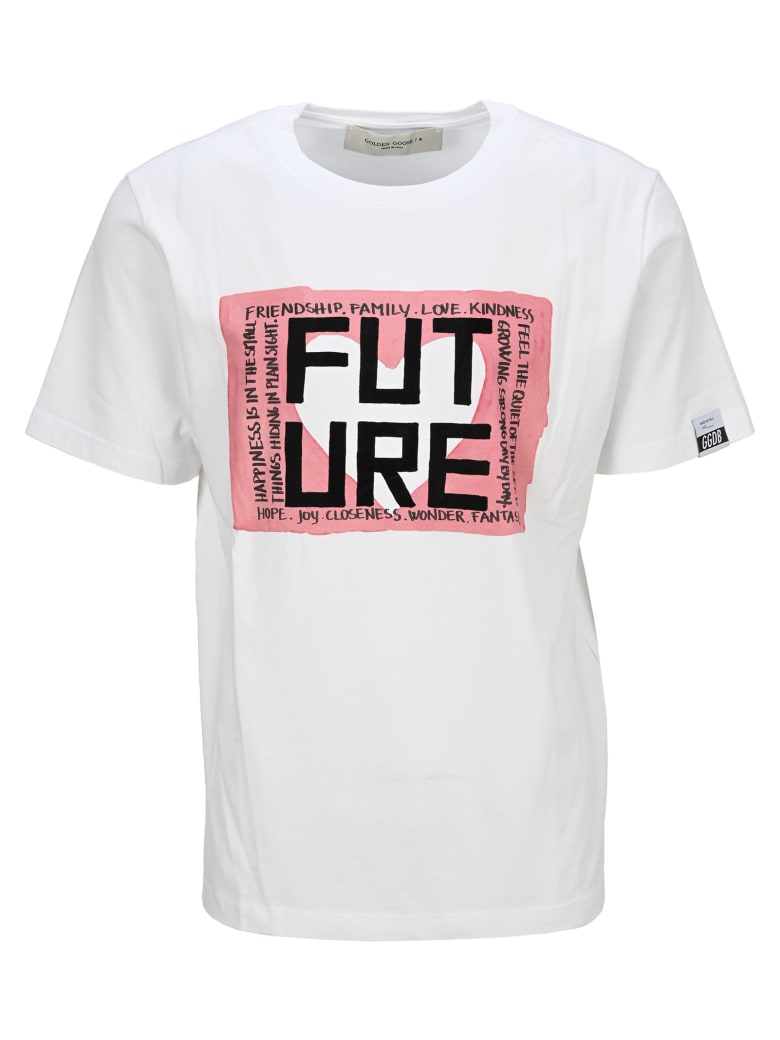 Golden Goose White Adamo T-shirt With Future Print - WHITE
