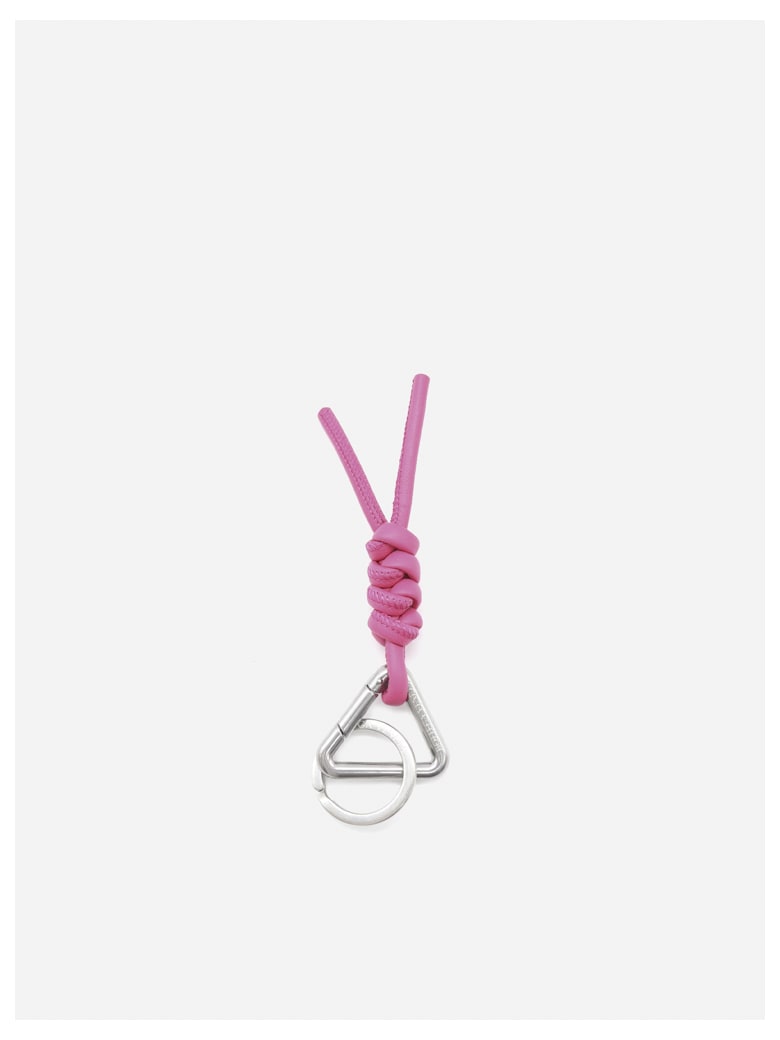 Bottega Veneta Keychain Made Of Leather - Lollipop n-silver