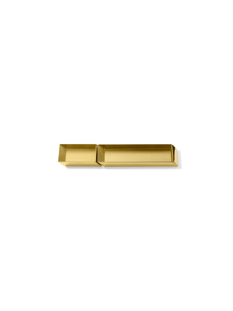 Ghidini 1961 Axonometry - Pen&cards Desk Trays Set Polished Brass - Polished brass