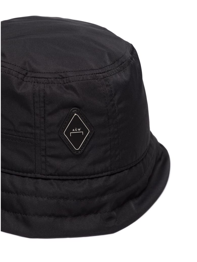 A-COLD-WALL Black Nylon Bucket Hat With Logo - Black