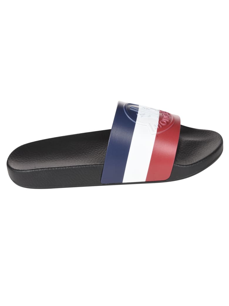 Moncler Embossed Logo Sliders - Black