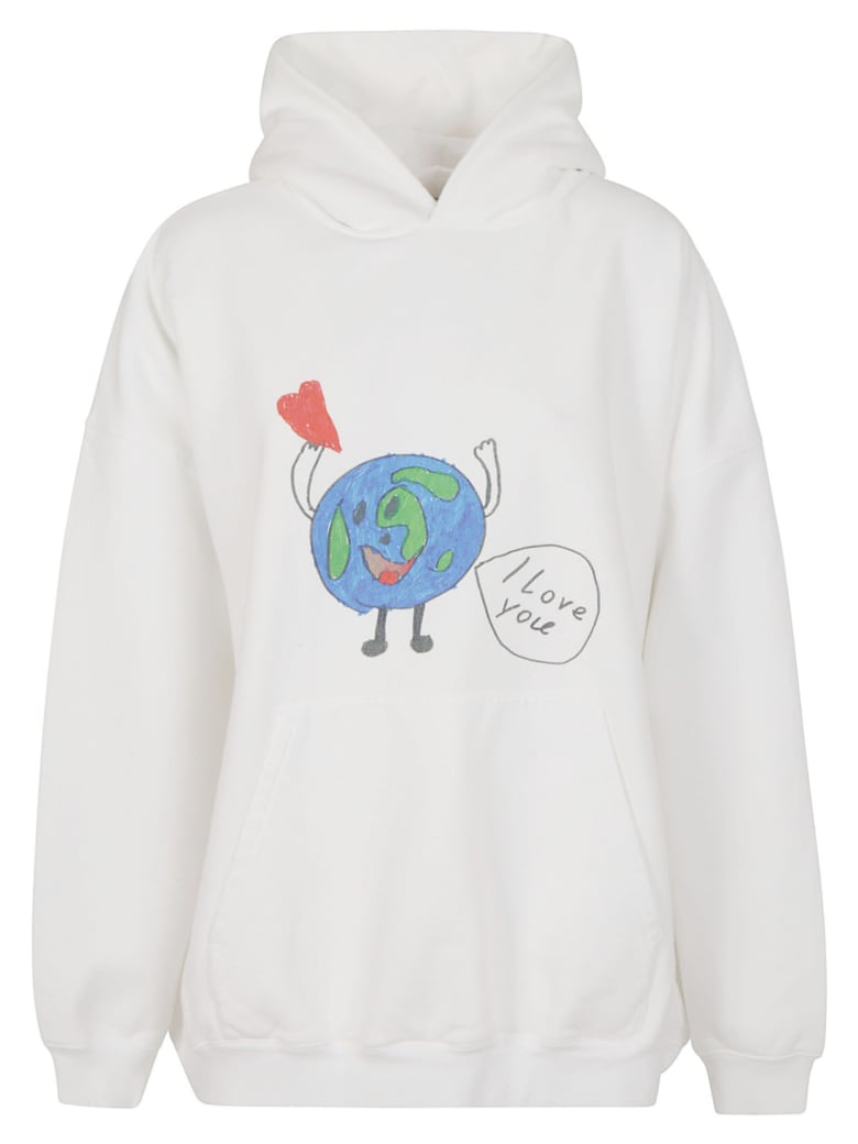 Balenciaga Large Fit Hoodie - White