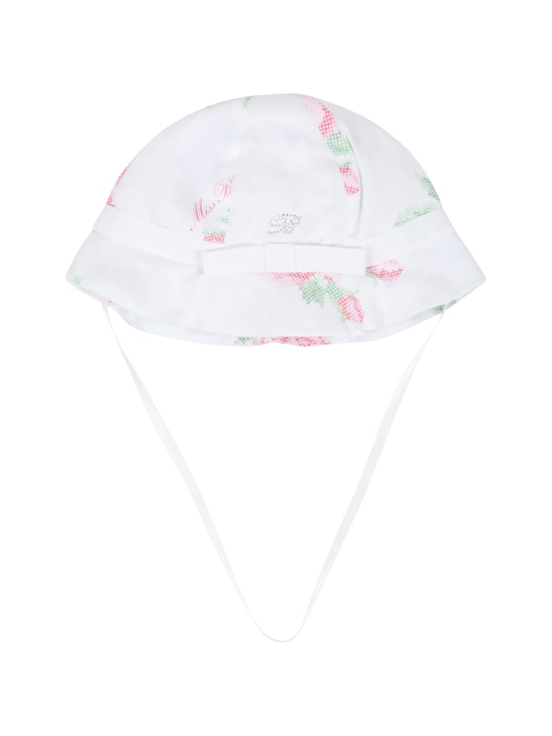 Blumarine White Sun Hat For Babygirl - White