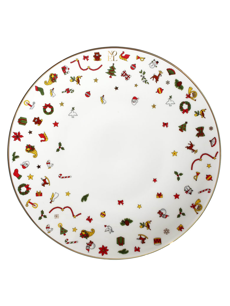 Taitù Set of 4 Dinner Plates - Noel Oro Collection - Multicolor and Gold