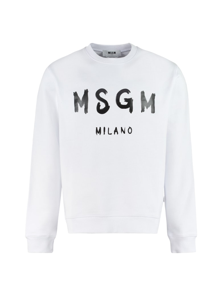 MSGM Cotton Crew-neck Sweatshirt - Bianco