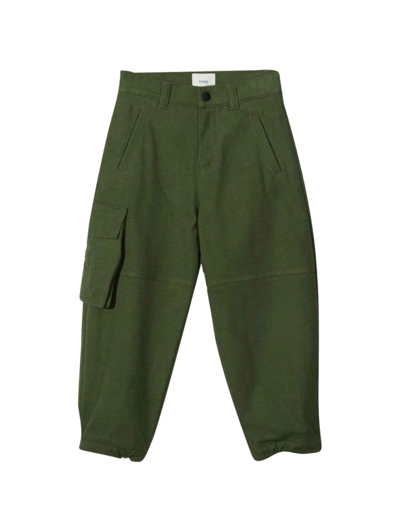Fendi Green Trousers With Medium Waist - Verde