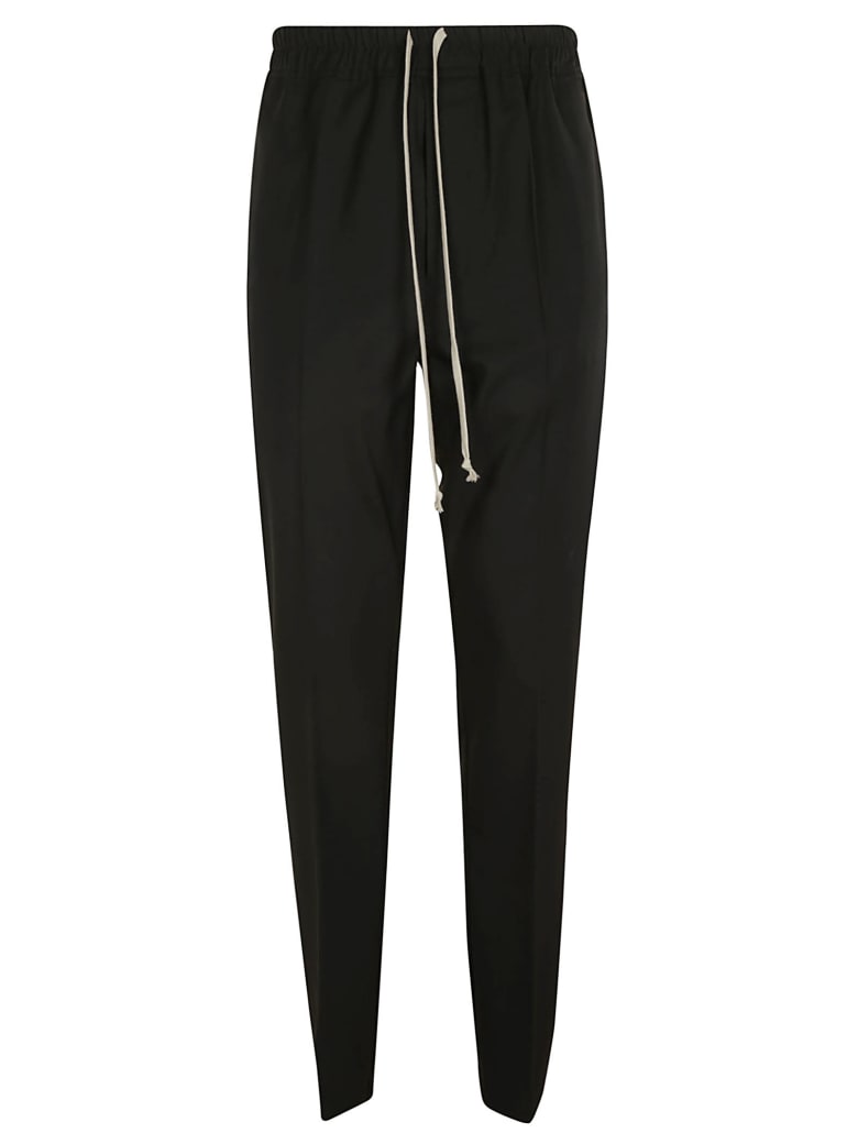 Rick Owens Slim Drawstring Long Trousers - Black