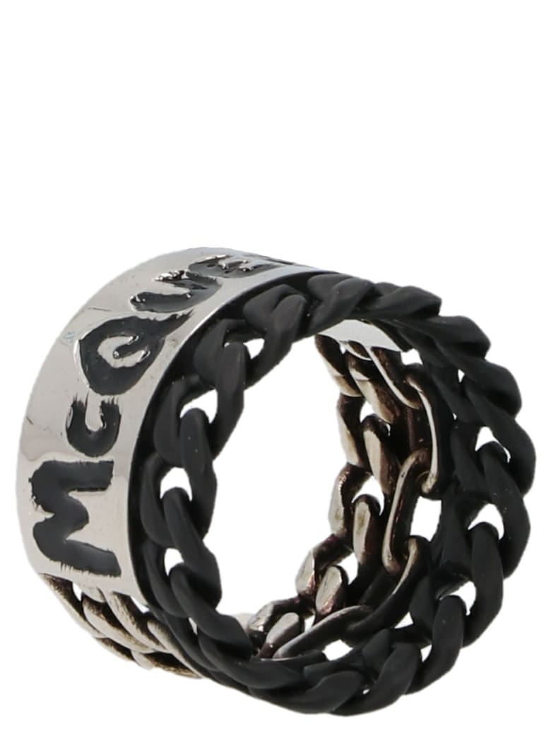 Alexander McQueen 'mcqueen Graffiti Chain' Ring - Multicolor