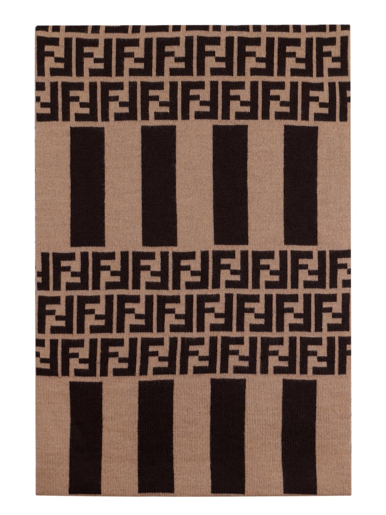 Fendi Ff Motif Jacquard Shawl - brown