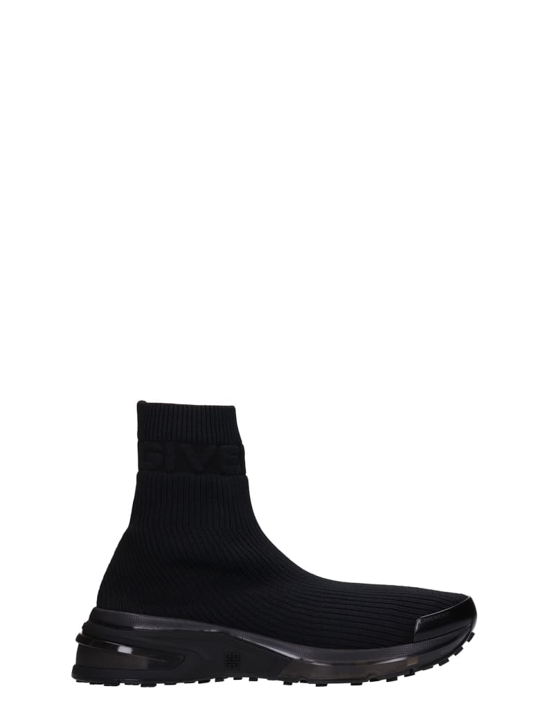 Givenchy Giv Log Sock Sneakers In Black Synthetic Fibers - black
