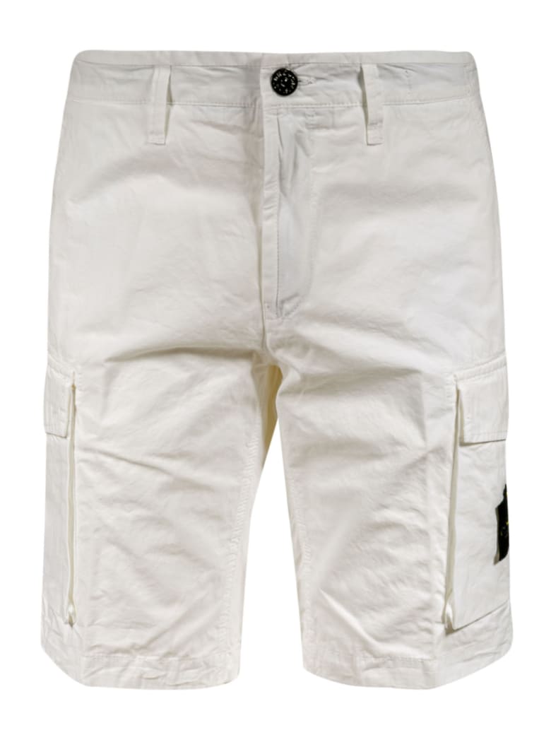 Stone Island Cargo Pocket Detail Shorts - Bianco