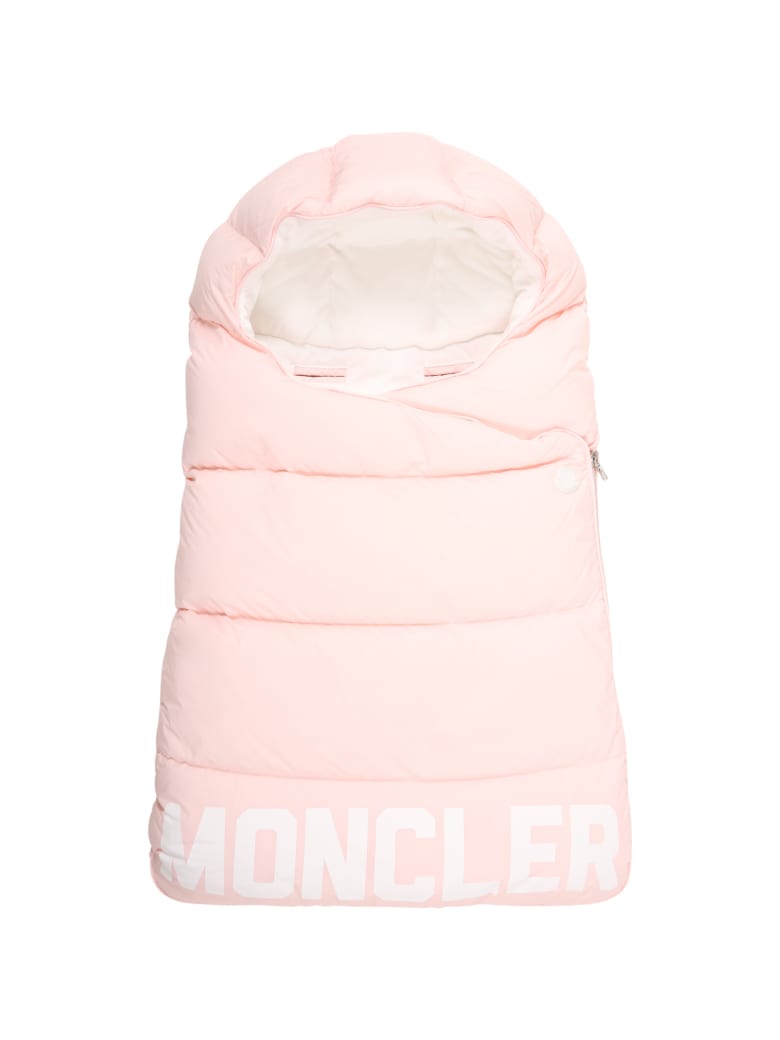 Moncler Pink Sleeping-bag For Baby Girl With Logo - Pink