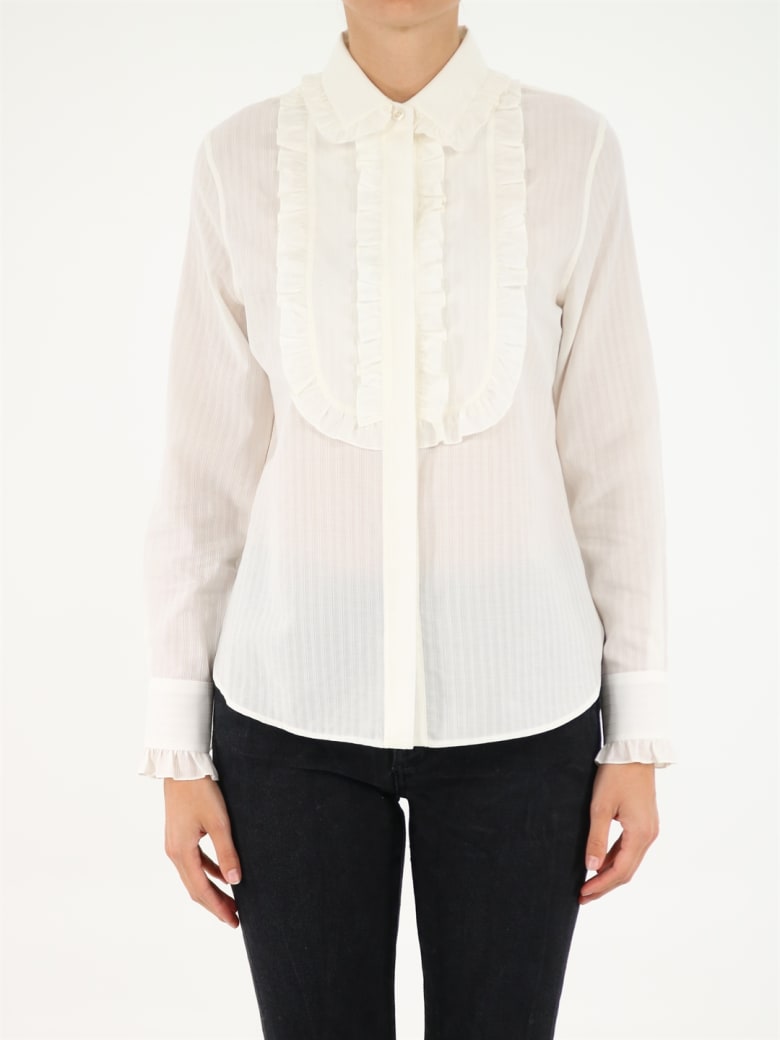 saint laurent ruffle shirt