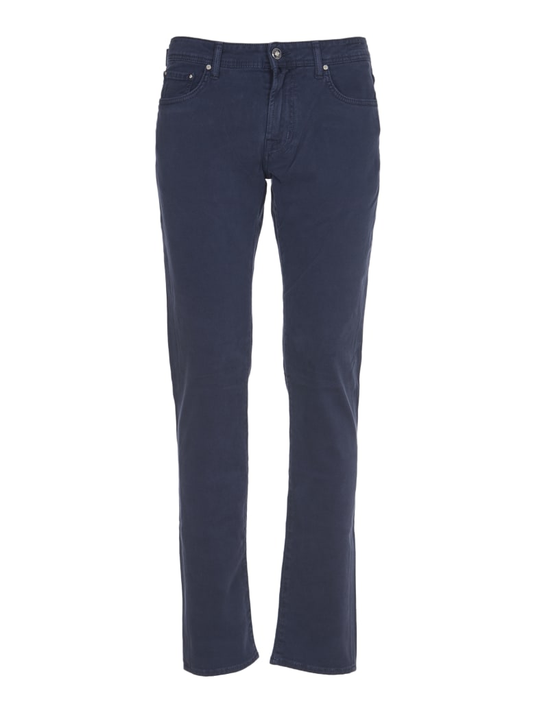 Jacob Cohen Blue Cotton Trousers - Blue