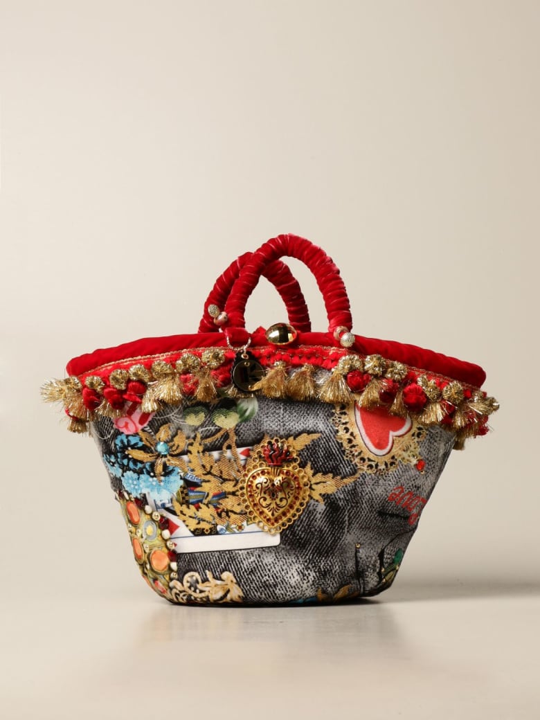 Sikuly Handbag Sacra Sikuly Coffa Bag In Fabric With Tassels - Multicolor