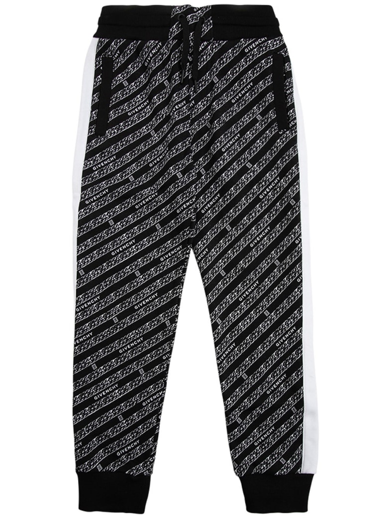 Givenchy Cotton Blend Jogger With Allover Logo - Black