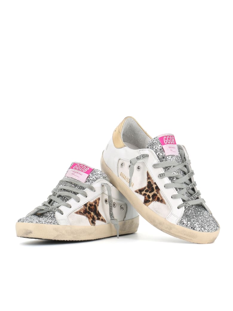 Golden Goose Sneakers Superstar - Bianca/glitter/maculato