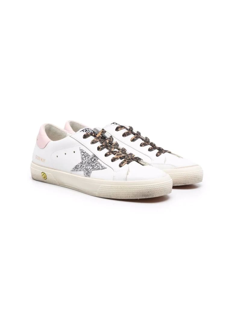Golden Goose Superstar Sneakers With Glitter Detail - Bianco-rosa