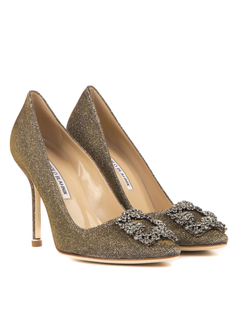 Manolo blahnik gold pumps Clearance