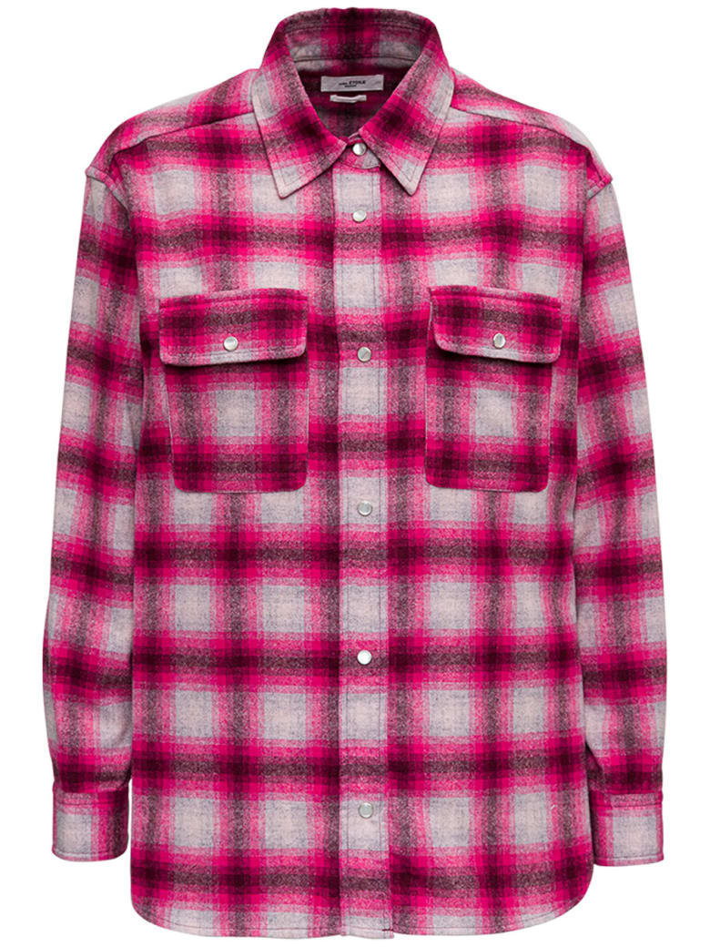 Isabel Marant Étoile Marcelia Shirt In Pink Check Wool - Pink