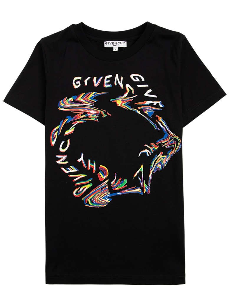 Givenchy Black Cotton T-shirt With Print - Black