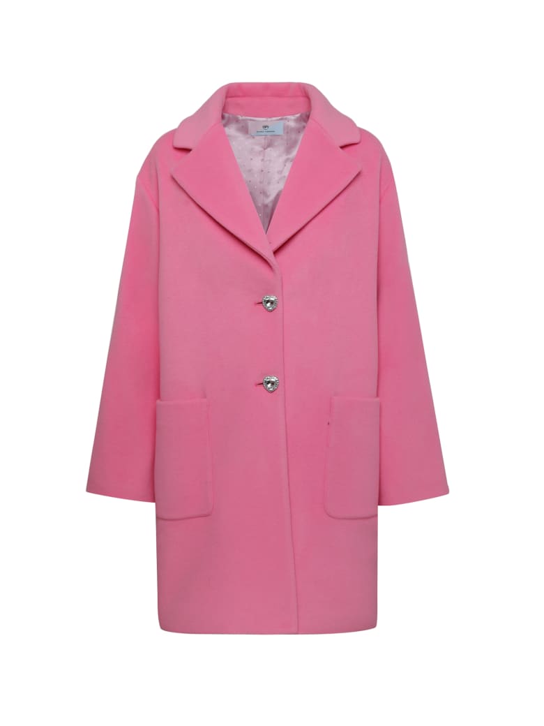 Chiara Ferragni Boiled Wool Coat - SACHET PINK