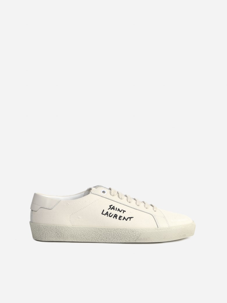 Saint Laurent Court Sl / 06 Sneakers In Cotton - Cream