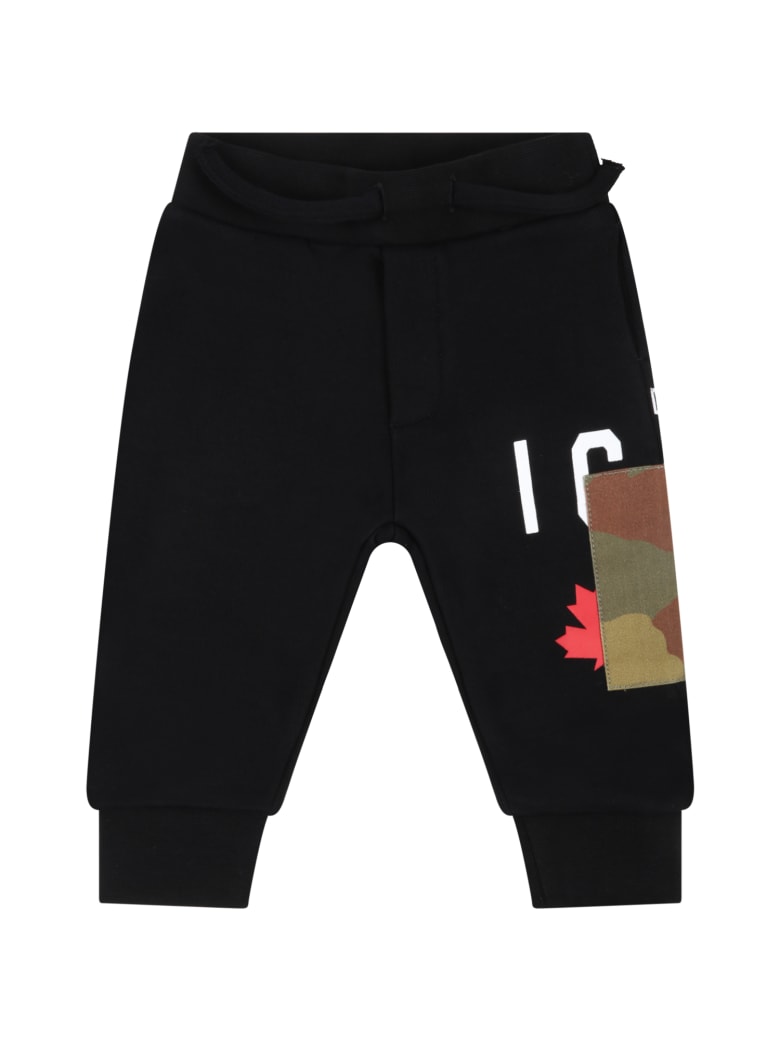 Dsquared2 Black Sweatpant For Baby Boy With Logo - Black