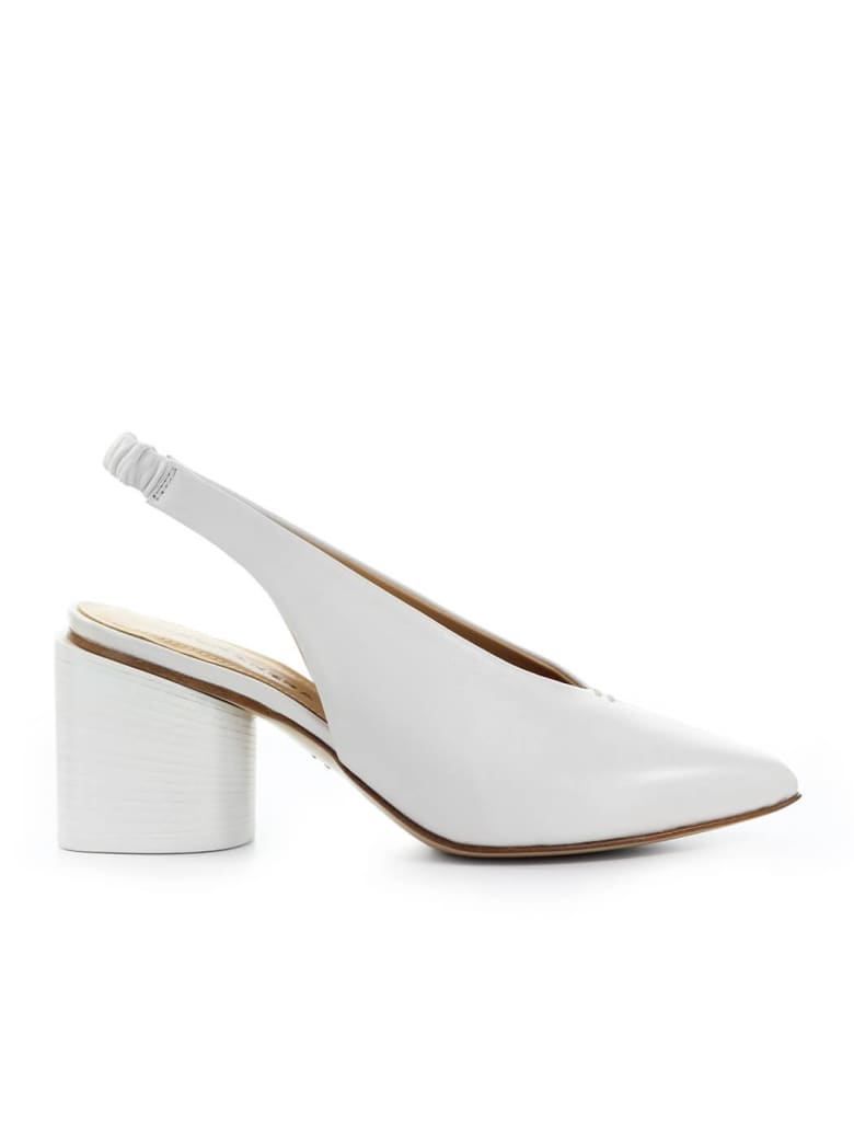 Halmanera White Nappa Leather Slingback Pump - Bianco