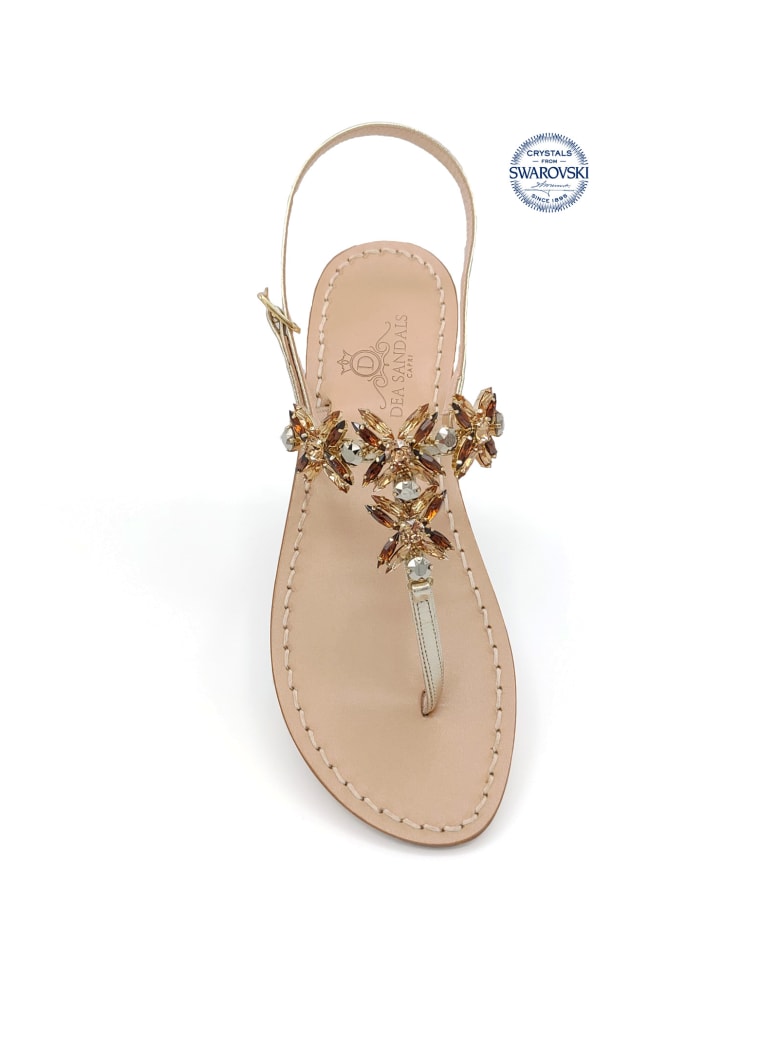 Dea Sandals Bagni Di Tiberio Jewel Thong Sandals - gold, gray, amber