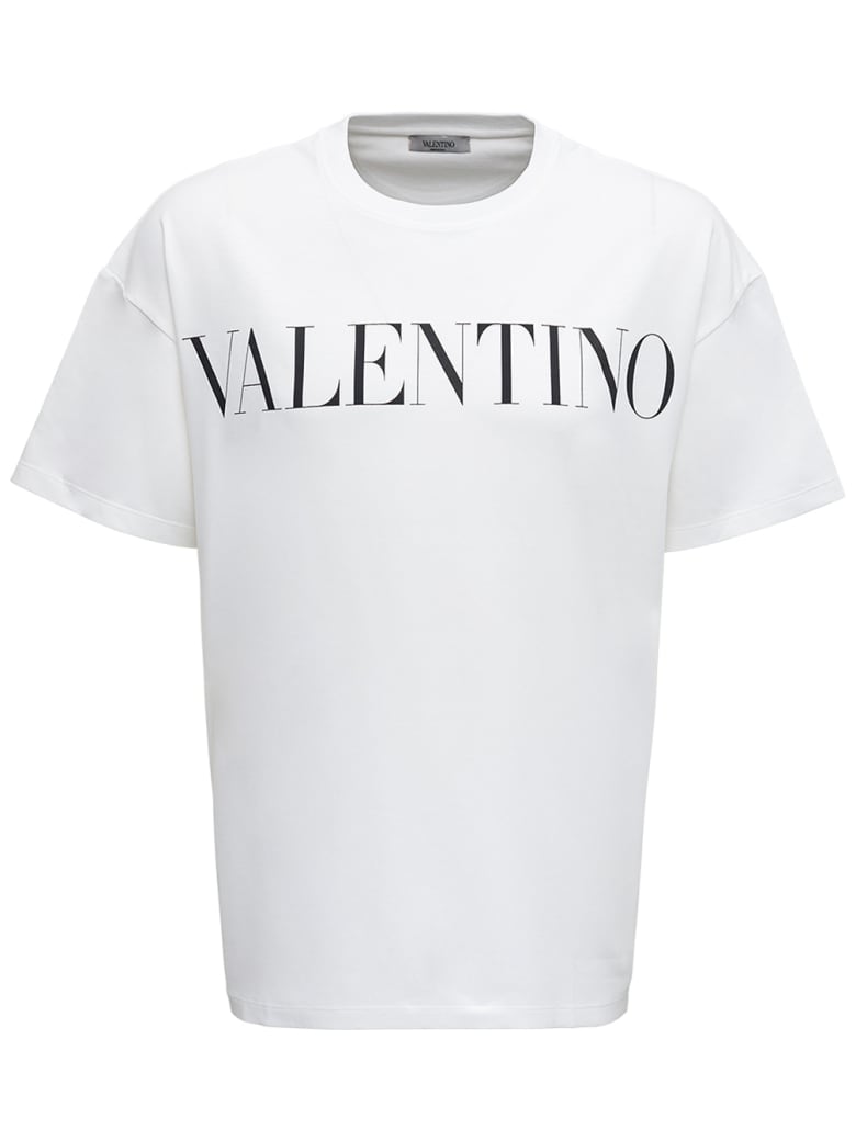 Valentino White Cotton T-shirt With Logo - White