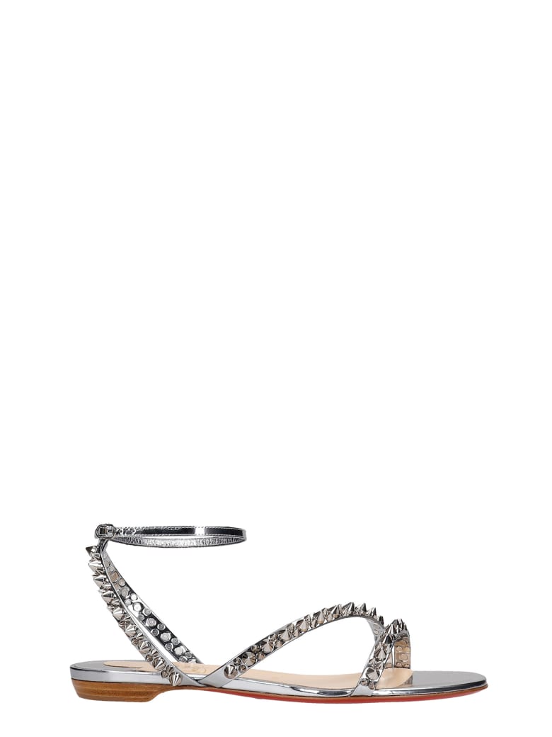 Christian Louboutin Mafaldina Flats In Silver Leather - silver