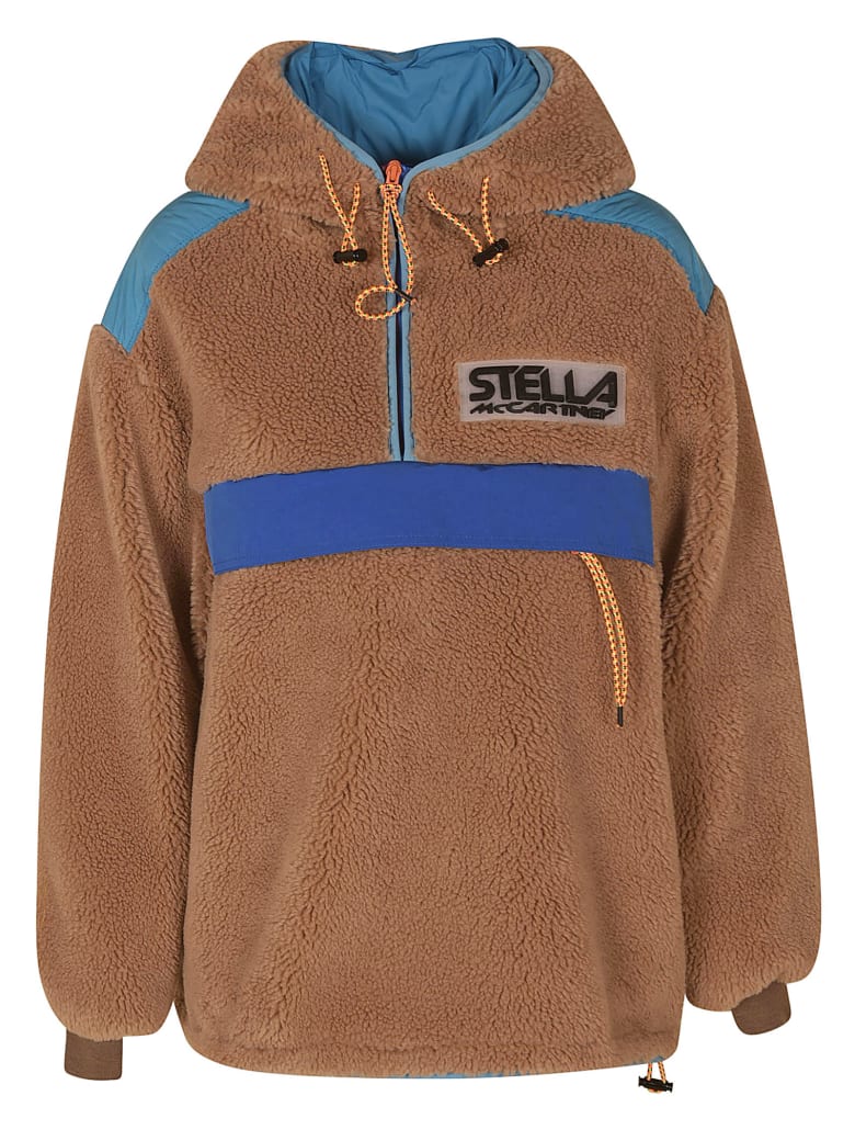 Stella McCartney Embossed Logo Fur Detail Jacket - Biscuit