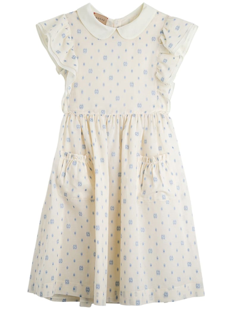 Gucci Gg Polka Dot Cotton Dress - White