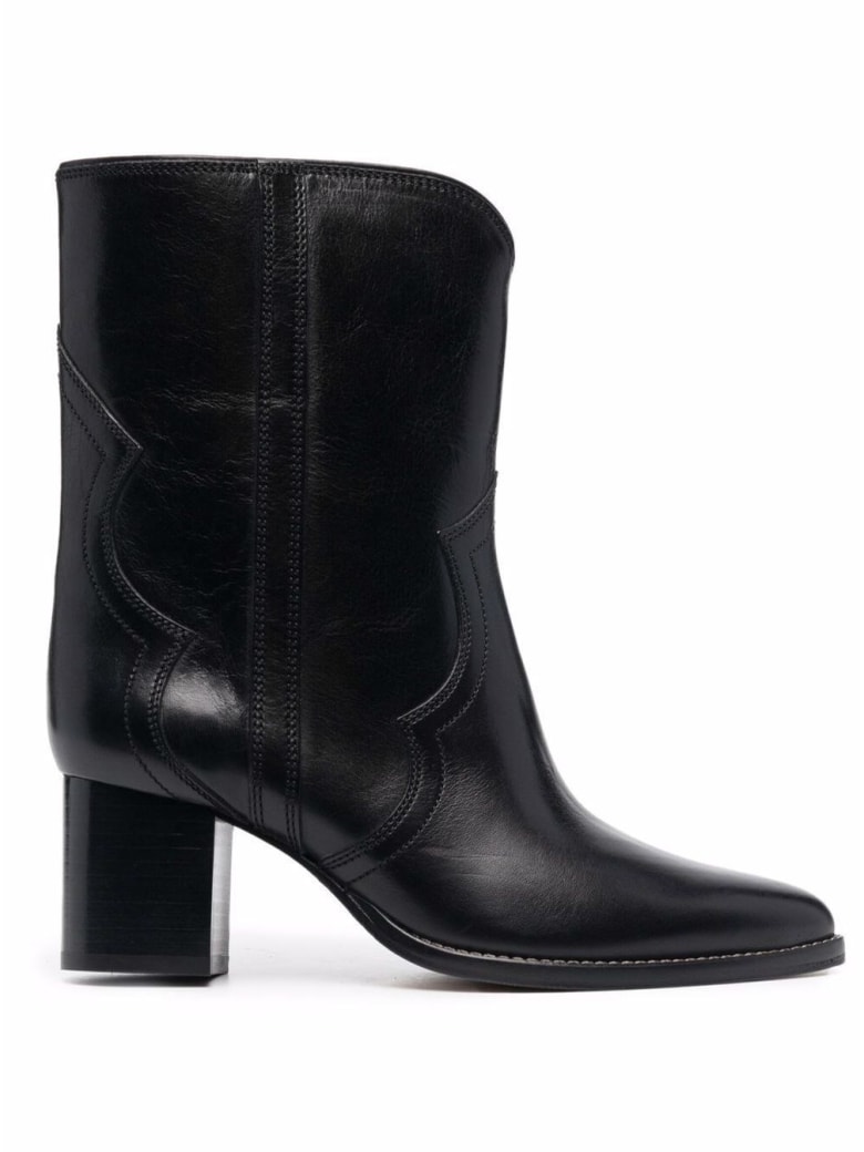 Isabel Marant Roree Black Leather Boots - Black