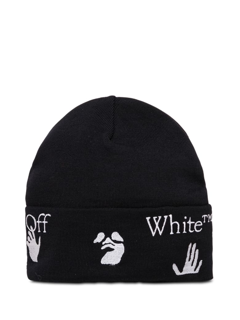Off-White Black Wool Hat With Logo - Black