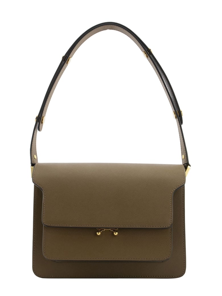 Marni Trunk Bag In Mono-coloured Saffiano Calfskin - Cigar