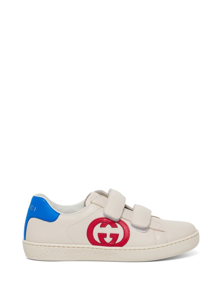 Gucci Ace Leather Sneakers With Logo - White Red
