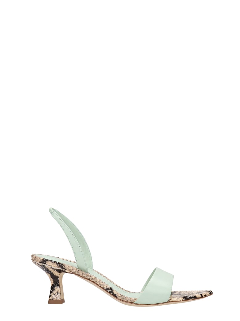 3JUIN Orchid 050 Sandals In Green Leather - green