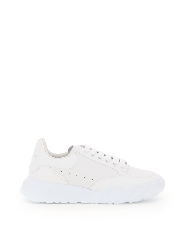 Alexander McQueen Leather Court Sneakers - Bianco
