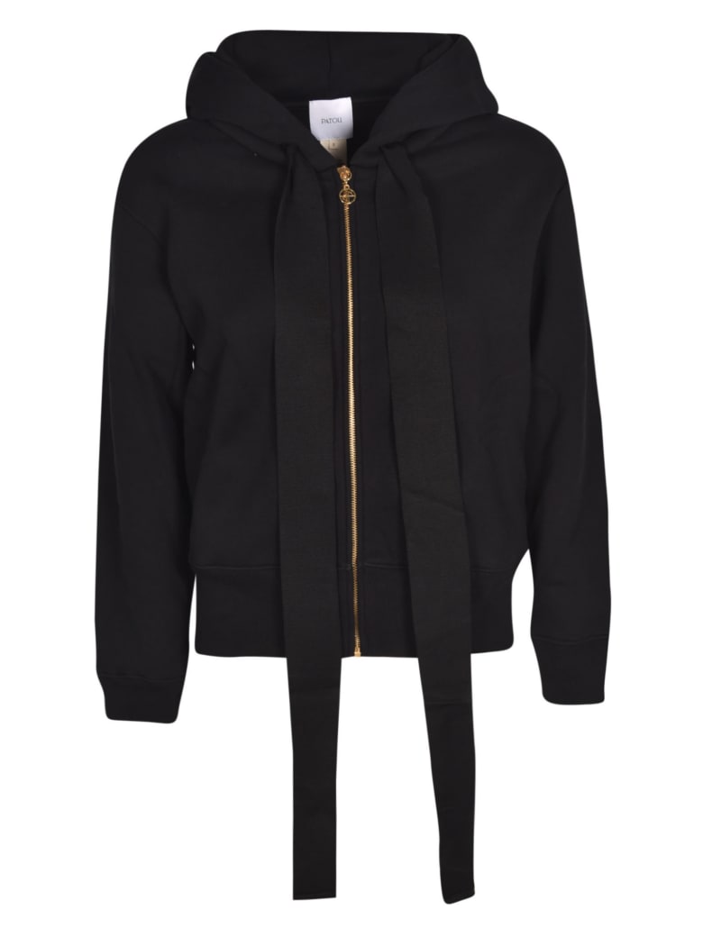 Patou Zipped Logo Hoodie - Black