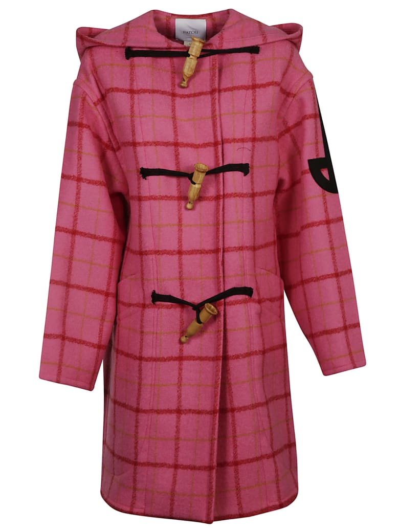 Patou Duffle Check Coat - Pink