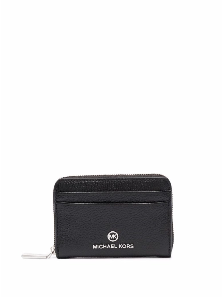 MICHAEL Michael Kors Jet Set Wallet In Black Leather With Logo - Black