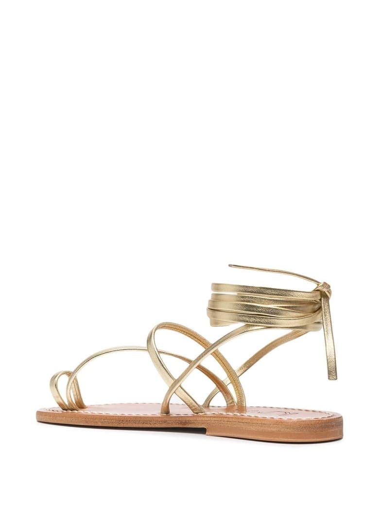 K.Jacques Laminated Gold Leather Sandals | italist, ALWAYS LIKE A SALE