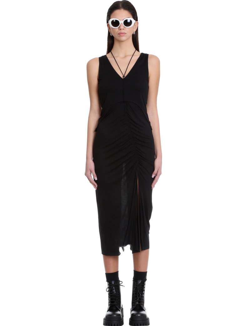 Helmut Lang Dress In Black Viscose - black