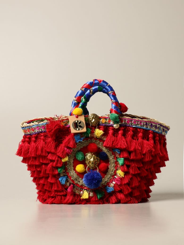 Sikuly Handbag Red Melania Sikuly Coffa Bag With Multi Tassels - Multicolor